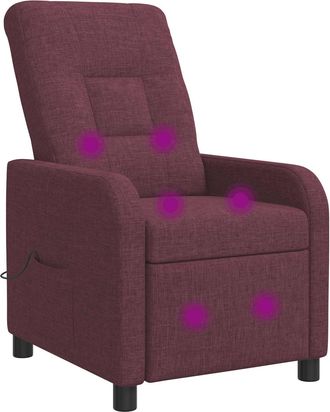 vidaXL Silla De Masajes Reclinable Morado Tela Vidaxl