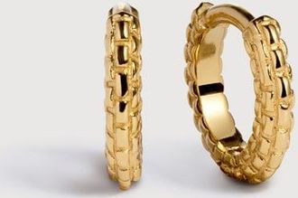 Monica Vinader Gold Heirloom Mini Huggie Earrings