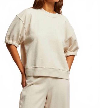 perfectwhitetee Rebecca Roll Sleeve Sweatshirt In Sugar