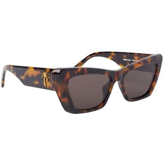 Palm Angels Mens Accessories Fairfield Rectangle Sunglasses in Havana Brown - One Size