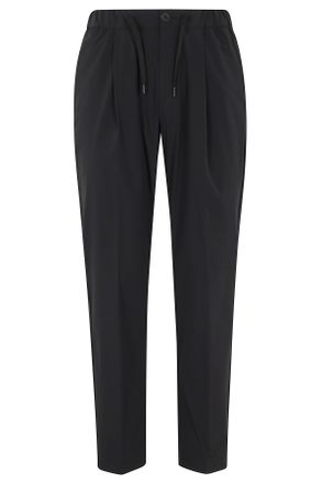 Herno Black Drawstring Technical Fabric Straight-Leg Pants
