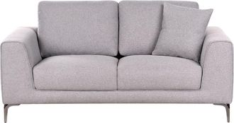 Beliani Sof&aacute; de 2 plazas 2 personas de tejido gris