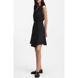 BOSS Dimosa Sleeveless Minidress in Black at Nordstrom, Size 14