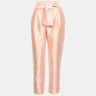 Zimmermann Pink Satin Waist Tie-Up Trousers