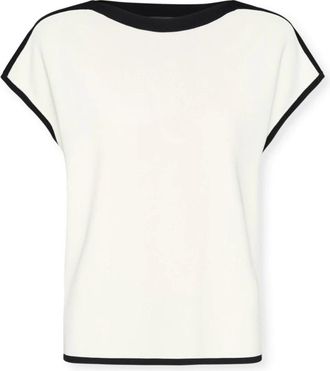 Elena Miro Top van Viscosemix met Korte Mouwen - Dames - Blouses - Wit - 2XL - Polyester - Overhemden