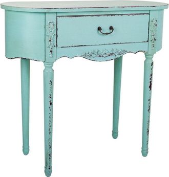 Wanderlust Deco Recibidor de madera de 1 caj&oacute;n azul 88x36x80h cm