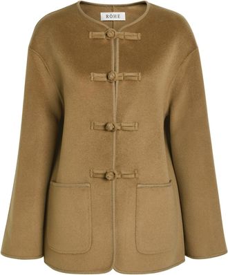 R&oacute;he Mandarin Wool and Cashmere-blend Jacket - Camel - 34 (UK6 / XS)
