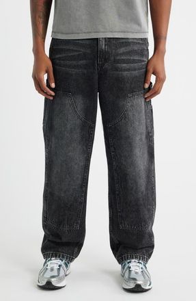 Criminal Damage Mercer Double Knee Cotton Denim Carpenter Pants in Washed Grey at Nordstrom, Size Large