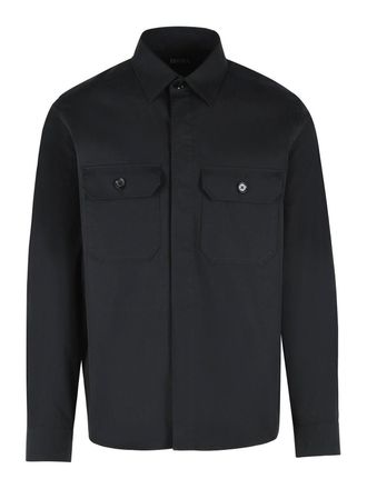Ermenegildo Zegna Black Stretch Cotton Overshirt