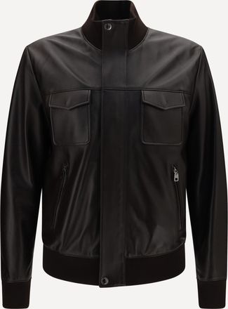 Dolce & Gabbana Lambskin Jacket with zip Male 52