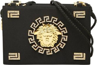 Versace Medusa Satin Rhinestone Shoulder Bag