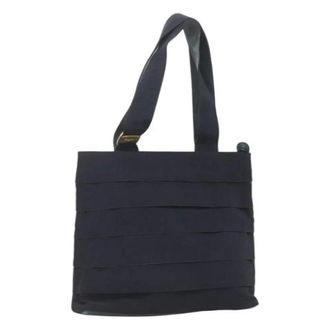 Ferragamo Tweedehands Canvas handtassen - Dames - Pre-owned - Blauw - Maat: ONE Size Leer