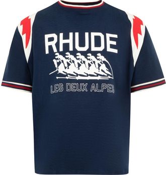 Rhude T-shirt Lighting Tinger - Blu