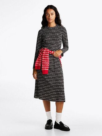 Tommy Hilfiger Logo Print Midi Dress