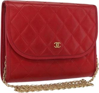 Chanel Pre-owned Cross Body Bags, female, Red, Size: ONE SIZE Pre-owned Vintage Leather Cross Body Bag