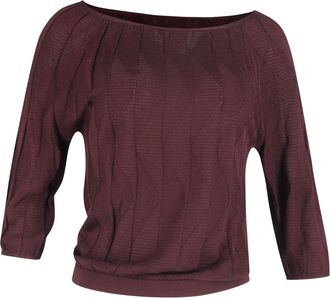Missoni M Missoni Boat Neck Top in Burgundy Cotton