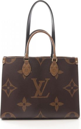Louis Vuitton Beige Brown Monogram Reverse Pvc Coated Canvas Leather Tote Bag (Pre-Owned)