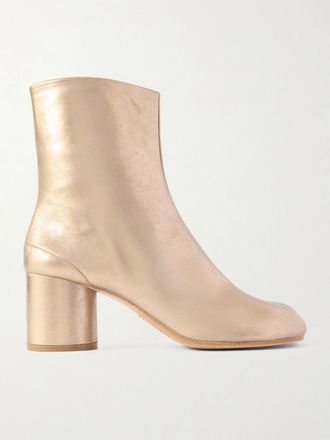 Maison Margiela Stivaletti In Pelle Metallizzata Con Taglio Sulla Punta Tabi - Oro