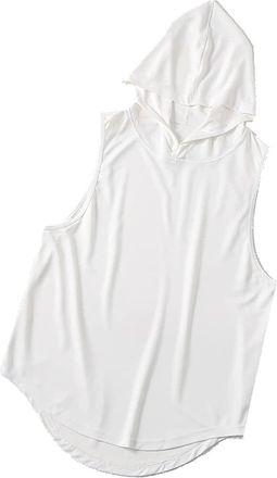 Generic Mens Muscle Tank Tops, Mens Gym Tank Tops Sports T Shirt Thin Fitness Muscle Vest Sleeveless Hoodies White