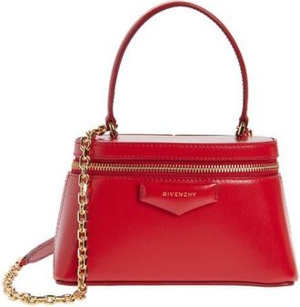 Givenchy Mini Antigona Vanity Leather Handbag in 640-Vermillon at Nordstrom