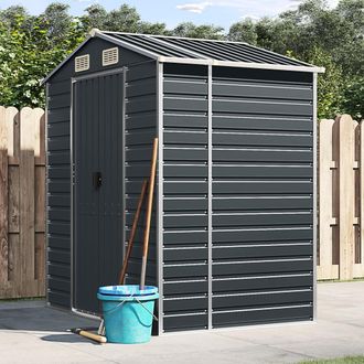 vidaXL Cobertizo De Jard&iacute;n Acero Galvanizado Antracita 191x130x198 Cm Vidaxl