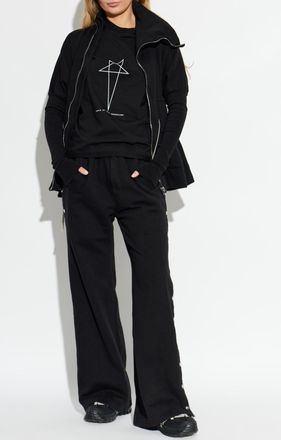 Rick Owens T-shirt With Printed Logo, Womens, Black