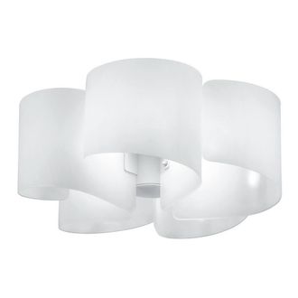 Netlighting Imagine Curved Glass Semi Flush Ceiling Light White E27