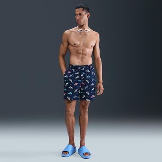 Nike Mens Swim Breaker 7 Brief-Lined Volley Short in Blue | NESSF552-400