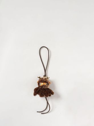 Loewe Portachiavi Fawnie asimmetrico in shearling e metallo con ricamo