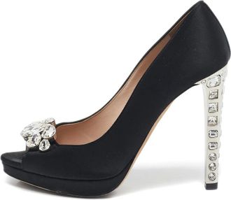 Miu Miu Pumps con cristalli - Nero