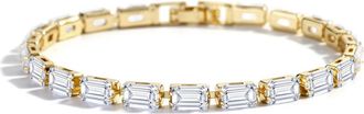 Mint & Lily Baguette Tennis Bracelet in Gold-Tone at Nordstrom, Size 7.5