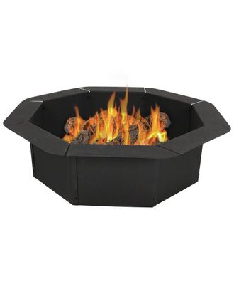 Sunnydaze 30In Fire Ring Octagon Heavy-Duty Steel Fire Pit Liner Insert