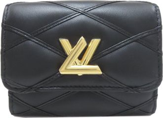 Louis Vuitton Noir Leather Coin Purse/Coin Case (Pre-Owned)