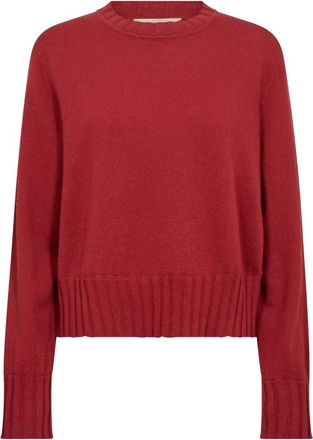 Mos Mosh MMMoria Cashmere Crewneck - Dames - Cashmere truien - Rood - XS - Kasjmier - Truien & Vesten