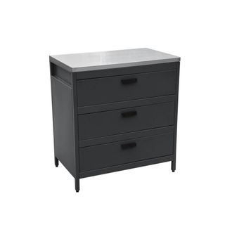 Sweeek Cocina exterior de acero 3 cajones, 80cm, negro