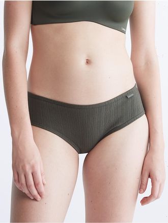 Calvin Klein Womens Ribbed Hipster - Green - XS