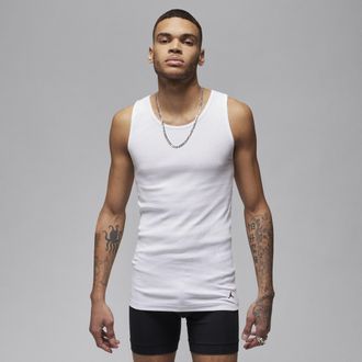 Nike Jordan Mens Jordan Flight Base Tank Tops (2-Pack) in White | JM0626-001