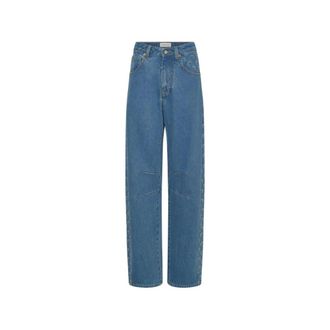 Marine Serre Loose-fit Jeans, female, Blue, Size: XS Moon-print Barrel Jeans