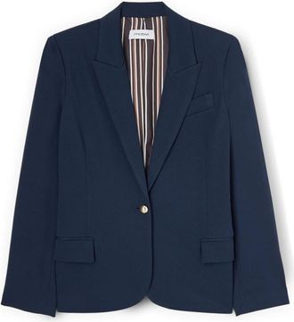 Motivi Enkelrijig blazer met gestreepte binnenvoering - Dames - Blazers - Blauw - 2XS - Leer - Jassen