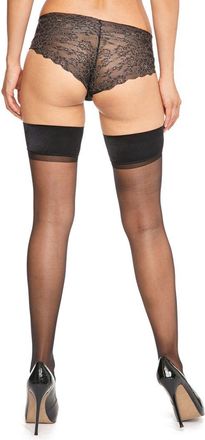 Charnos Womens 1PP 10 Denier Elegance Ultra Sheer Hold Up Matt Fein Plain 10 DEN Hold - up Stockings, Black, Medium (Manufacturer Size: Medium)