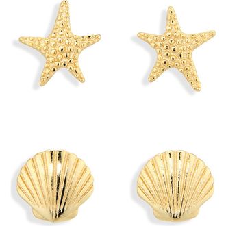 Argento Vivo Sea Life Set of 2 Stud Earrings in Gold at Nordstrom Rack