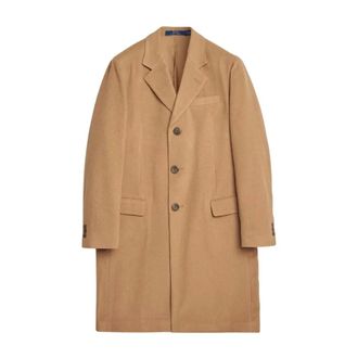 Ralph Lauren Single-Breasted Coats, male, Beige, XL, Beige single-breasted coat