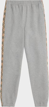 Burberry Mens Check Trim Cotton Jogging Pants