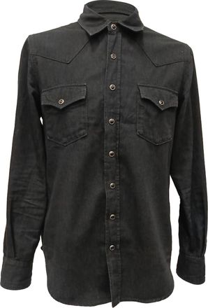 Saint Laurent Pre-owned Mens Button-Down Shirt in Black Cotton - Size Large
