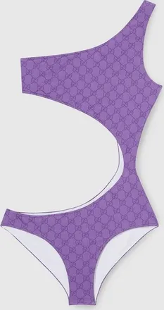 Gucci Printed GG Stretch Jersey Swimsuit, Purple, Ready-to-wear