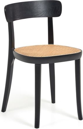 K Home Massivholzstuhl Romano mit Wiener-Gefelcht, Schwarz