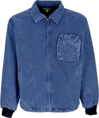 HUF Canvas Werkjas Blauw Heren - Heren - Winterjassen - Blauw - S - Katoen - Jassen