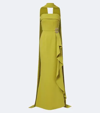 Elie Saab Vestido de fiesta de crep&eacute; cady drapeado