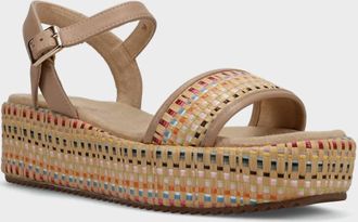 Vaneli Womens Walda Platform Sandals In Nude Nappa/natural