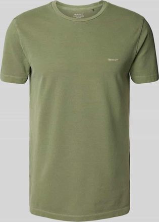 GANT T-Shirt mit Label-Stitching in Schilf, Größe M